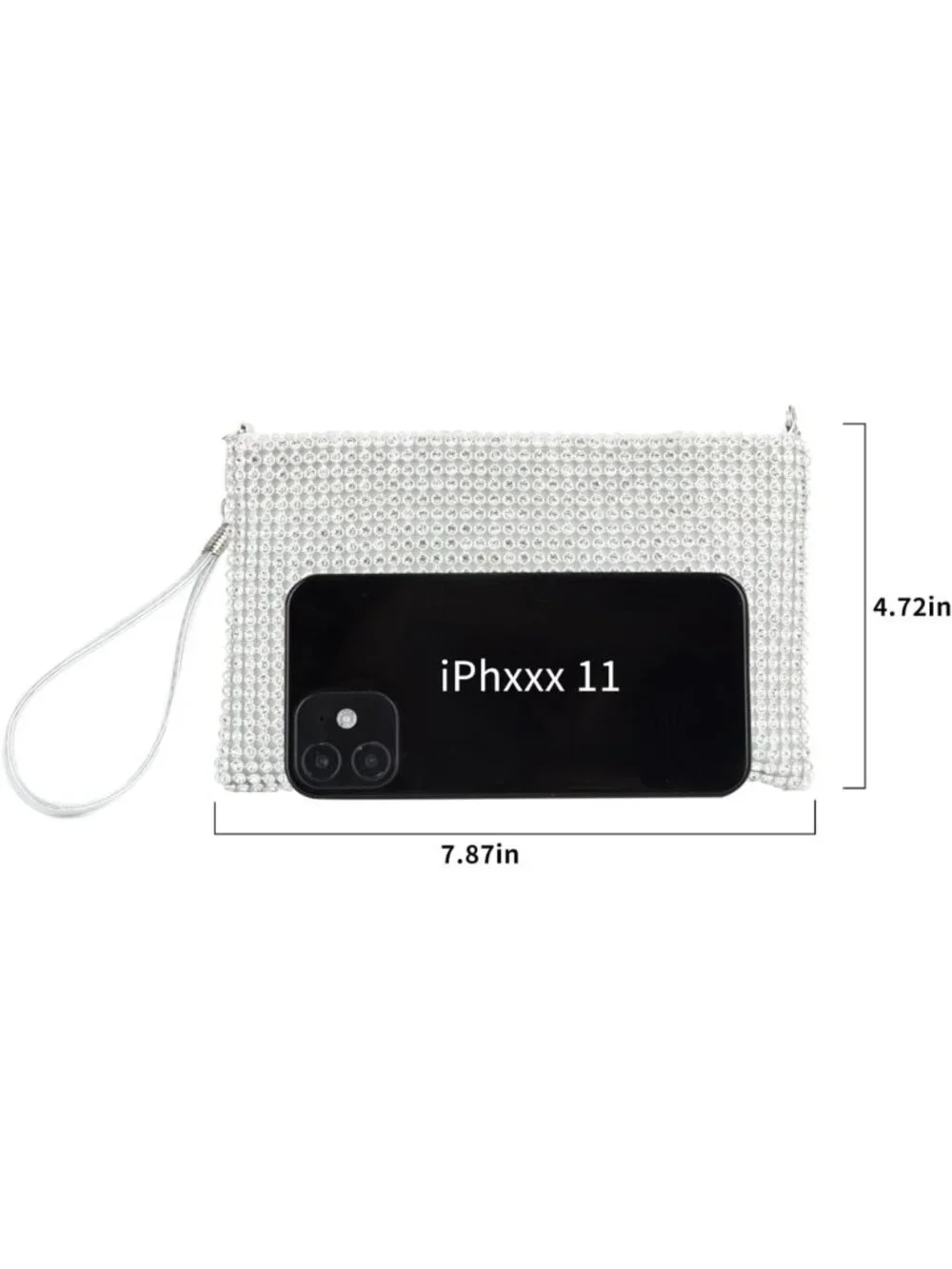 Sparkly Mesh Evening Clutch Bag for Women | Small Crystal Wristlet Purse